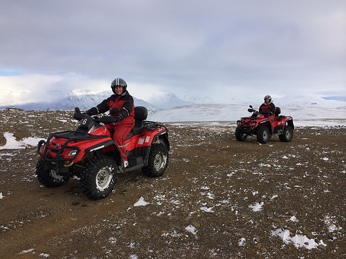 Quads in the hills above the city of Reykjavic