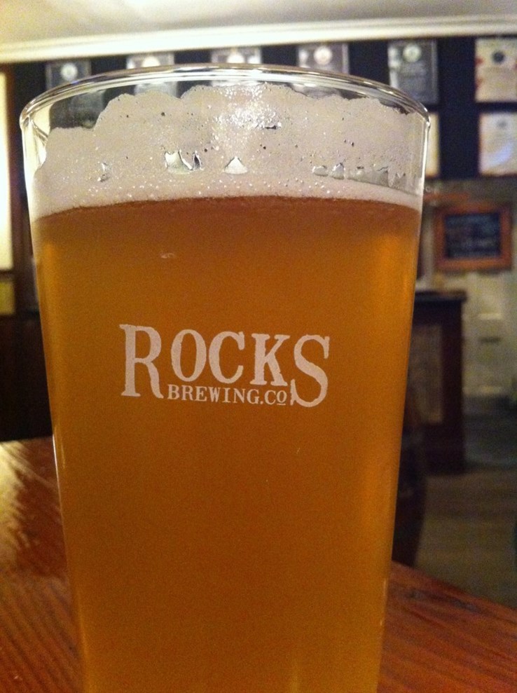 Enjoying A Rocks Beer At Harts Bar